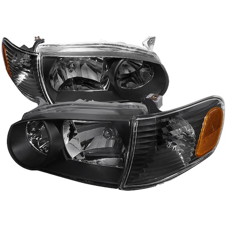 Spec-D Tuning 01-02 Toyota Corolla 1Pc Euro Hdlghts Black Housing, 2LCLH-COR01JM-RS 2LCLH-COR01JM-RS